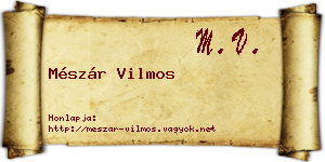 Mészár Vilmos névjegykártya